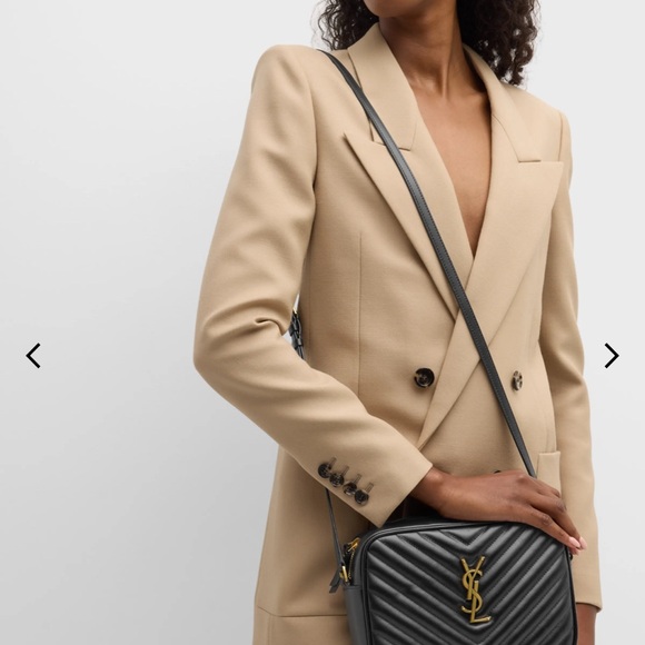 Saint Laurent Black Chevron Quilted Leather Camera Bag and Small Envelope Wallet - Picture 13 of 15